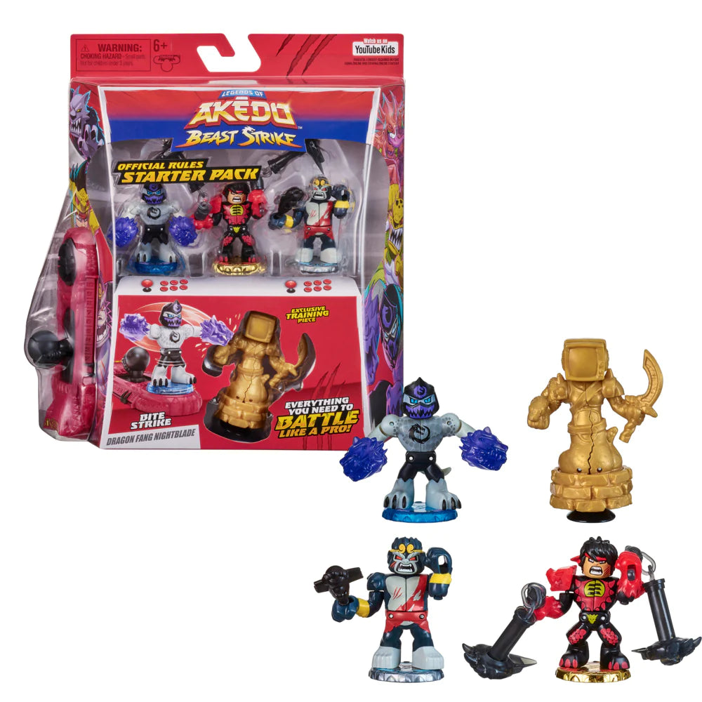 AKEDO BEAST STRIKE STARTER PACK - DRAGON FANG NIGHTBLADE - Toyworld Frankston