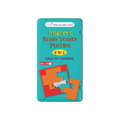 THE PURPLE COW TRAVEL TIN GAME - MAGNETIC BRAIN TEASER PUZZLES - Toyworld Frankston