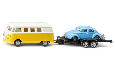 SIKU 2567 VW T1 WITH TRAILER AND BEETLE - THE TOY PLACE