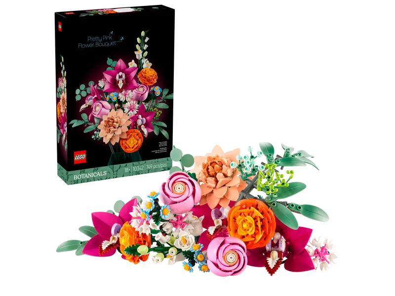 LEGO ICONS 10342 BOTANICAL COLLECTION PRETTY PINK FLOWER BOUQUET - Toyworld Frankston