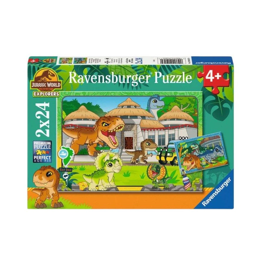 RAVENSBURGER JURASSIC WORLD LIVIN THE WILD LIFE 2X24 PIECE PUZZLE