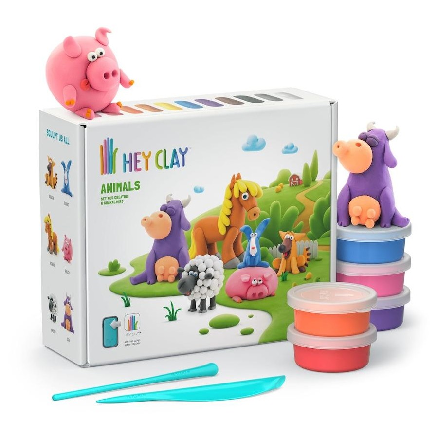 HEY CLAY ANIMALS SET 15 CANS - Toyworld Frankston