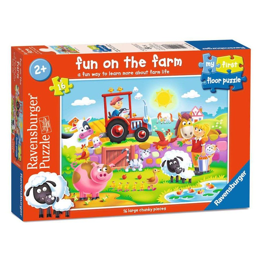 RAVENSBURGER MY FIRST FLOOR PUZZLE - FUN ON THE FARM 16 PIECE PUZZLE