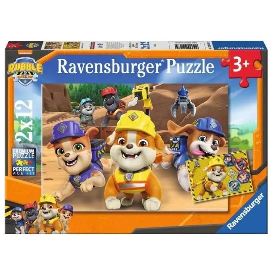 RAVENSBURGER RUBBLE AND CREW - TEAM IN ACTION 2X12 PIECE PUZZLE