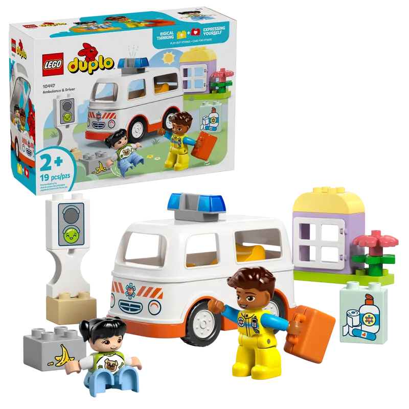 LEGO DUPLO 10447 AMBULANCE AND DRIVER - Toyworld Frankston