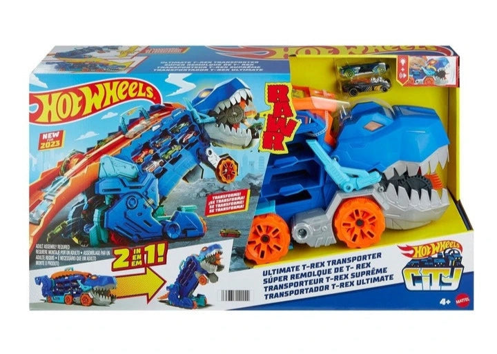 HOT WHEELS CITY ULTIMATE T-REX HAULER TRANSPORTER PLAYSET - Toyworld Frankston