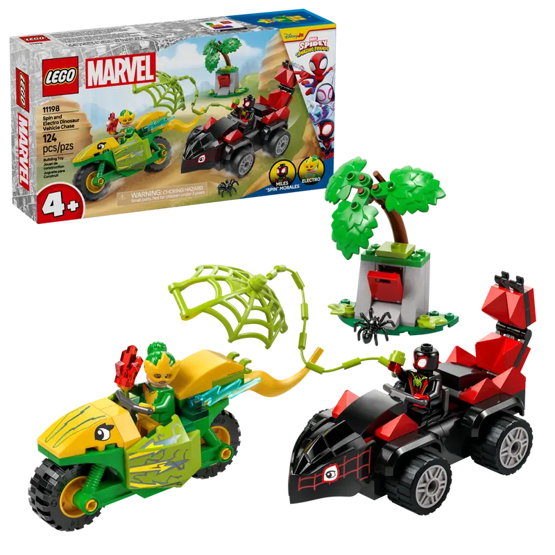 LEGO SPIDEY AND FRIENDS 11198 SPIN AND ELECTRO DINOSAUR VEHICLE CHASE - Toyworld Frankston