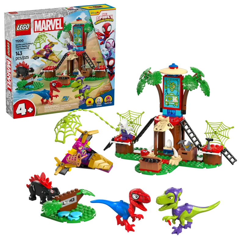 LEGO MARVEL 11200 SPIDEY AND HIS AMAZING FRIENDS SPIDEY AND GOBBYS RAPTOR BATTLE AT TREE HOUSE HQ - Toyworld Frankston