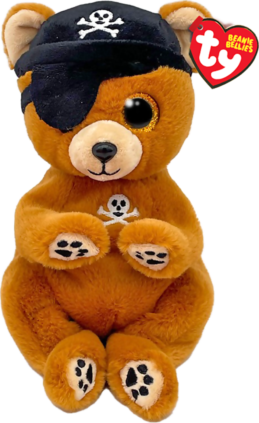 TY BEANIE BOO - SCULLY - BROWN PIRATE BEAR REGULAR - Toyworld Frankston