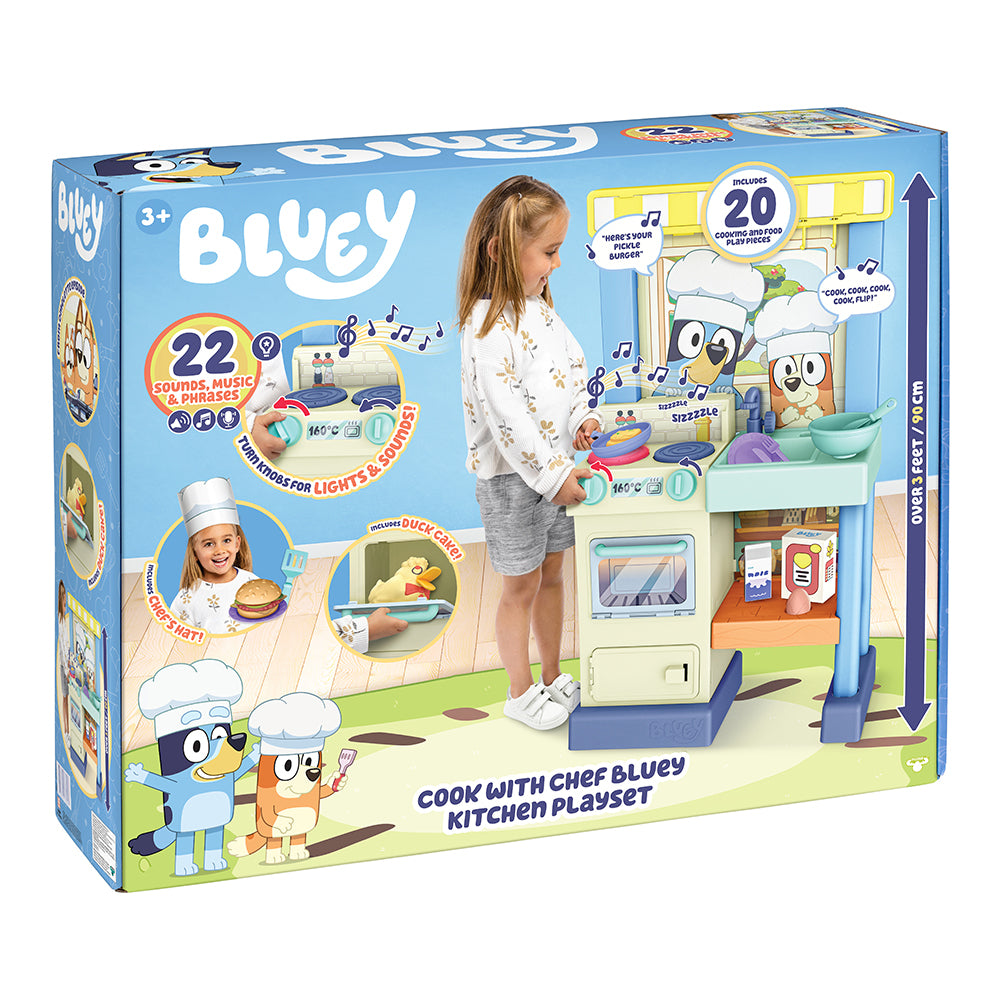 BLUEY - COOK WITH CHEF BLUEY KITCHEN PLAYSET - Toyworld Frankston