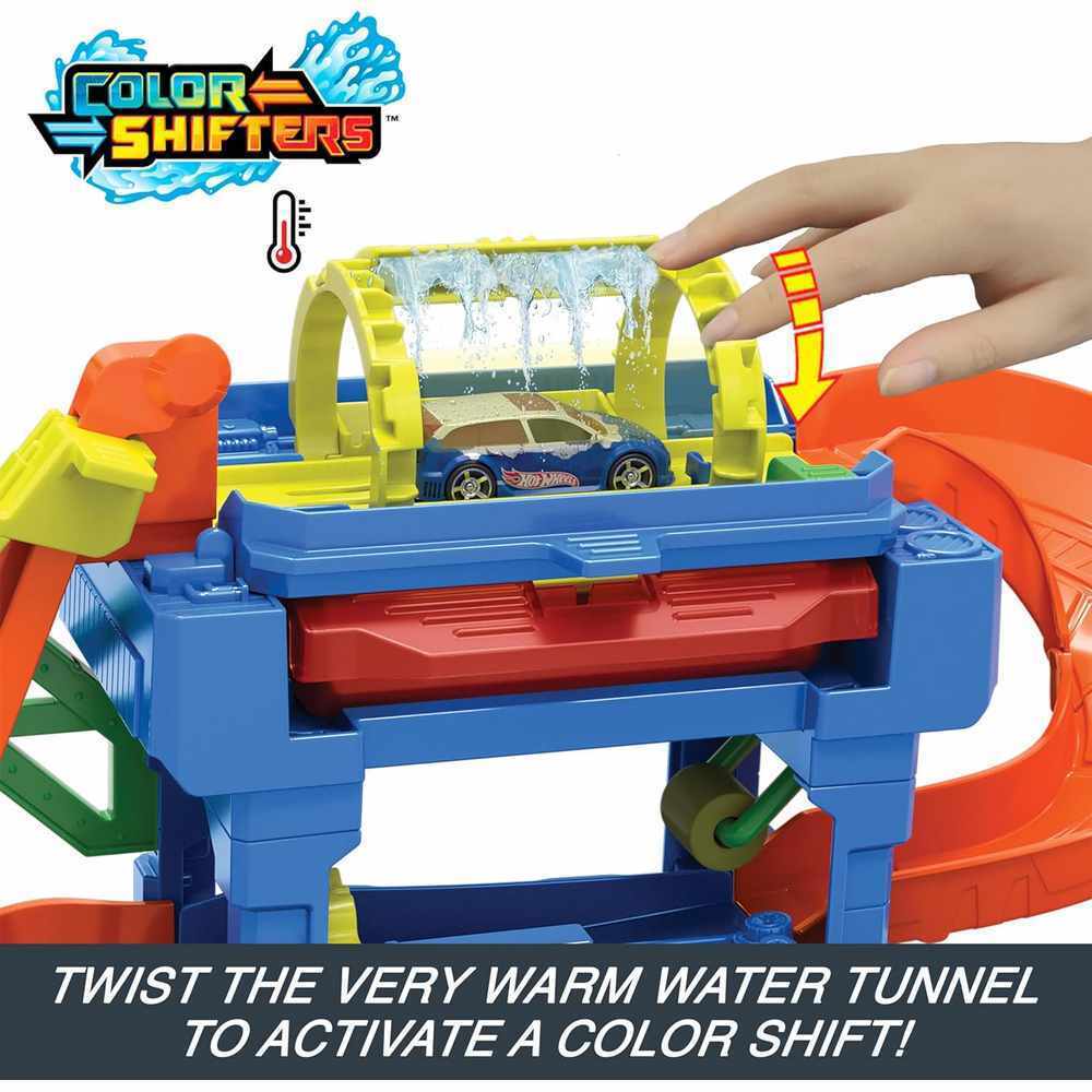 HOTWHEELS CITY - COLOUR SHIFTERS TUNNEL TWIST CAR WASH PLAY SET - Toyworld Frankston