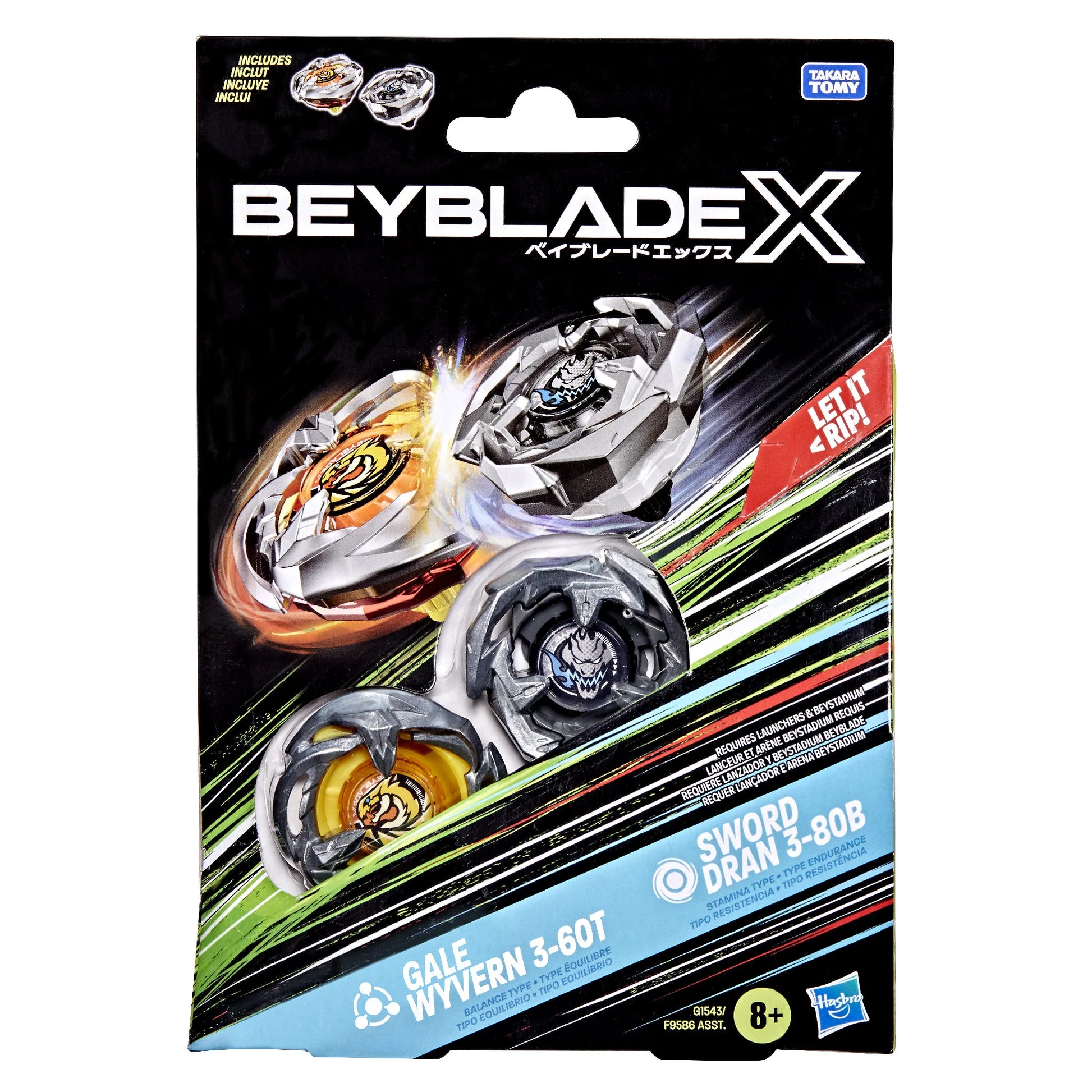 BEYBLADE  X DUAL PACK GALE WYVERN 3-60T - SWORD DRAN 3-80B