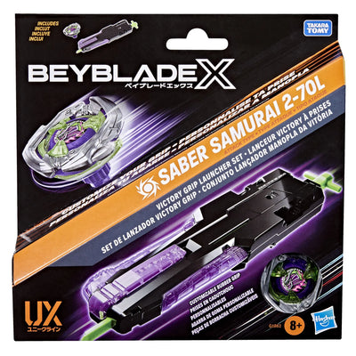 BEYBLADE X VICTORY GRIP LAUNCHER SET - SABER SAMURAI 2-70L - Toyworld Frankston