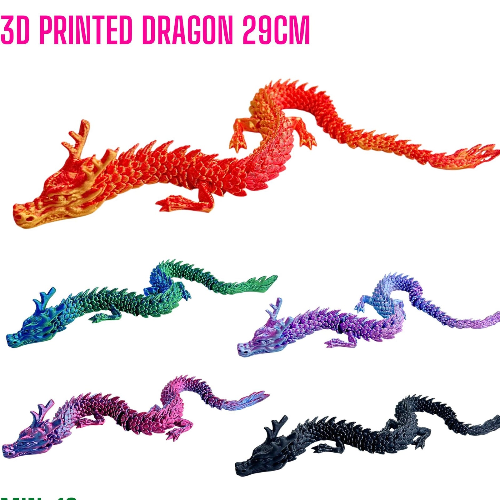 3D PRINTED DRAGON IN BAG- Assortment - Toyworld Frankston