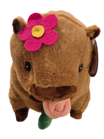 CAPYBARA 22CM PLUSH - PINK FLOWER