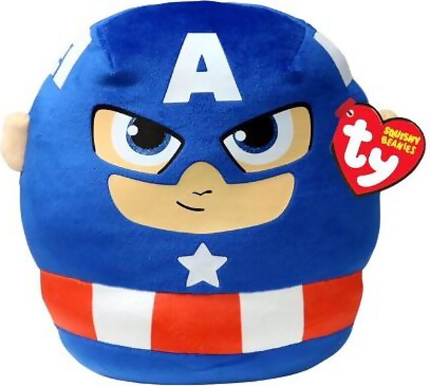 TY SQUISHY BEANIES - MARVEL CAPTAIN AMERICA 25CM PLUSH - Toyworld Frankston