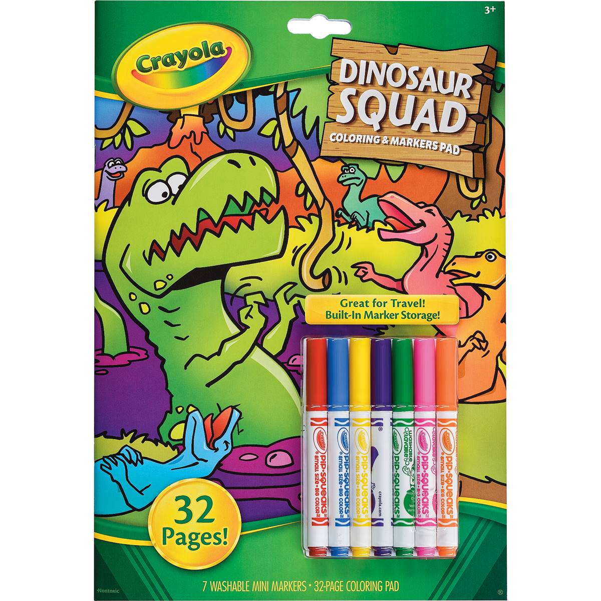 CRAYOLA DINOSAUR SQUAD COLOURING & MARKERS PAD 32 PAGES