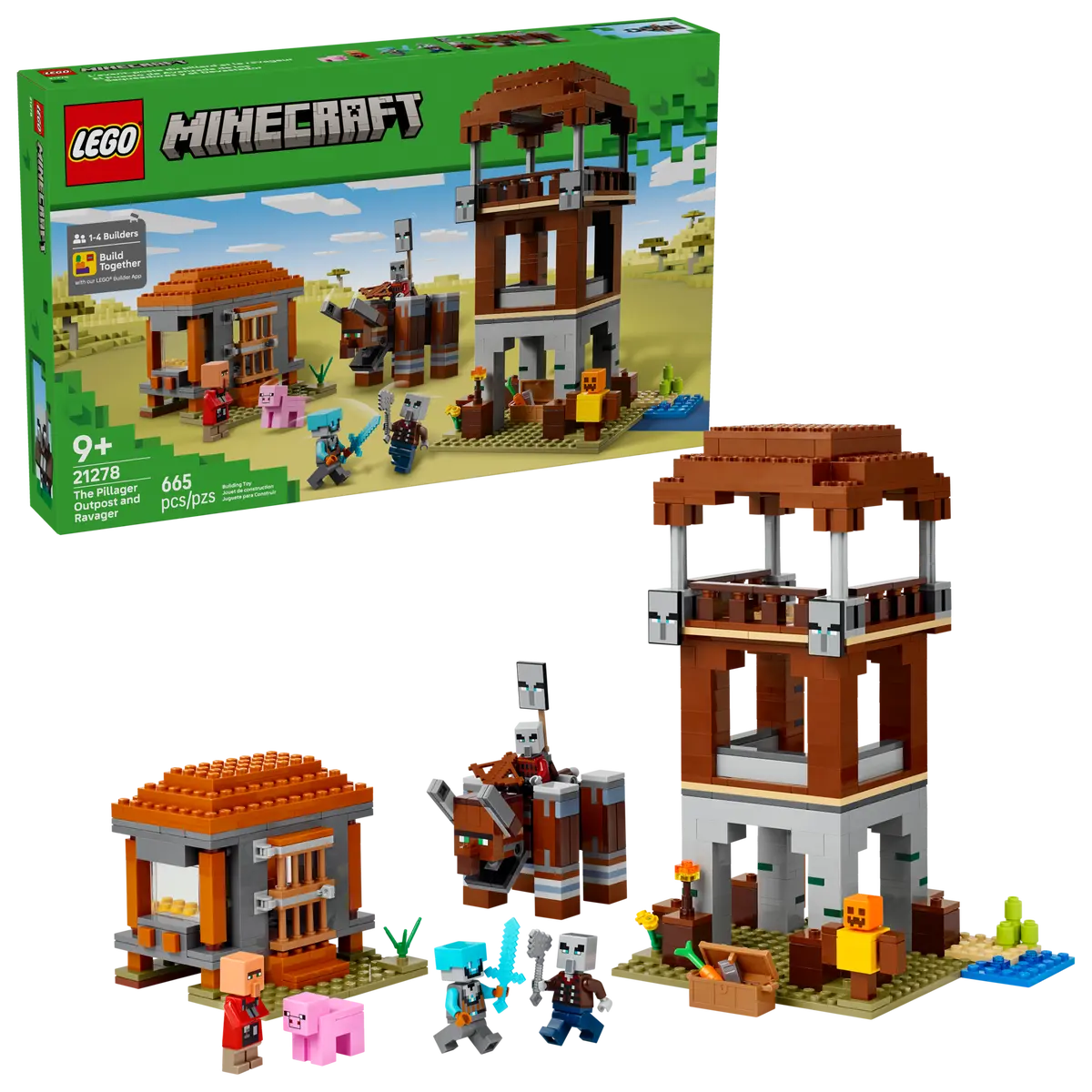 LEGO 21278 MINECRAFT - THE PILLAGER OUTPOST AND RAVAGER - Toyworld Frankston