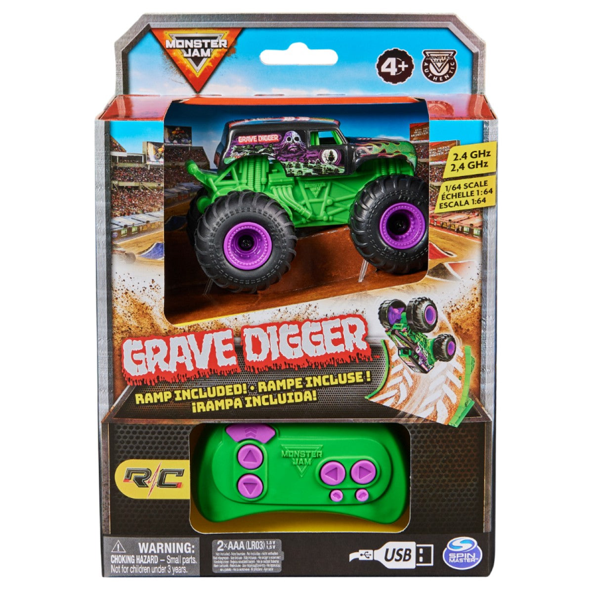 MONSTER JAM - REMOTE CONTROL GRAVE DIGGER 1:64TH