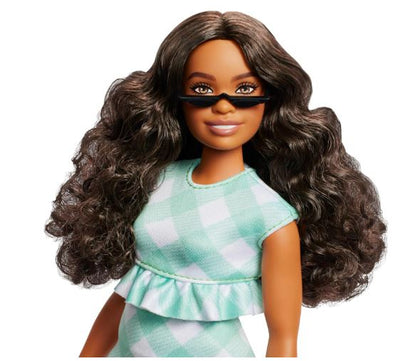 BARBIE FASHIONISTAS #240 GREEN GINGHAM DRESS