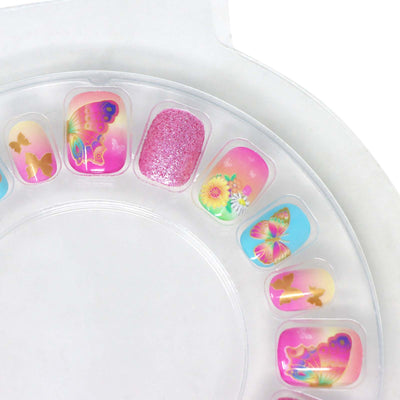 PINK POPPY RAINBOW BUTTERFLY PRESS ON NAILS - Toyworld Frankston