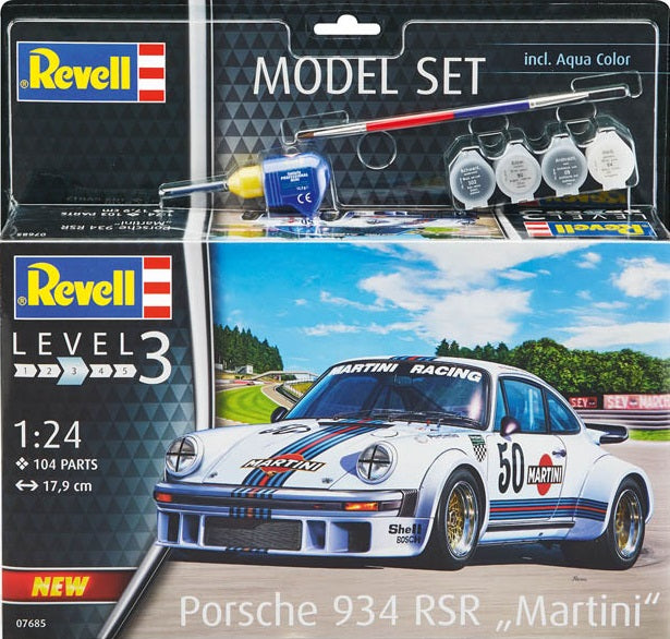 REVELL 1/24 PORSCHE 934 RSR MARTINI STARTER SET - Toyworld Frankston