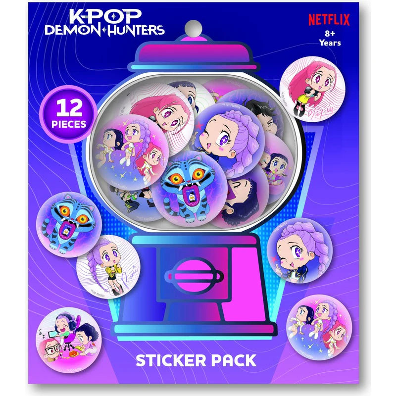 K-POP DEMON HUNTERS - VENDING MACHINE STICKERS 12 PACK