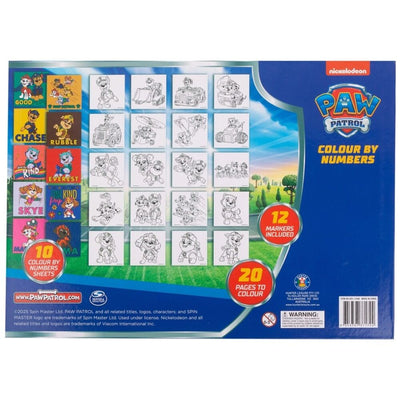 PAW PATROL COLOUR BY NUMBERS - 4 PACK WITH MARKERS AND COLOURING SHEETS - Toyworld Frankston