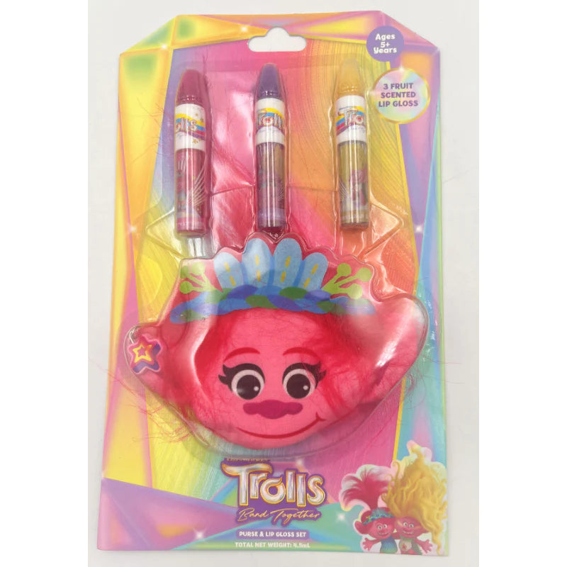 TROLLS LIPGLOSS + PURSE SET - Toyworld Frankston