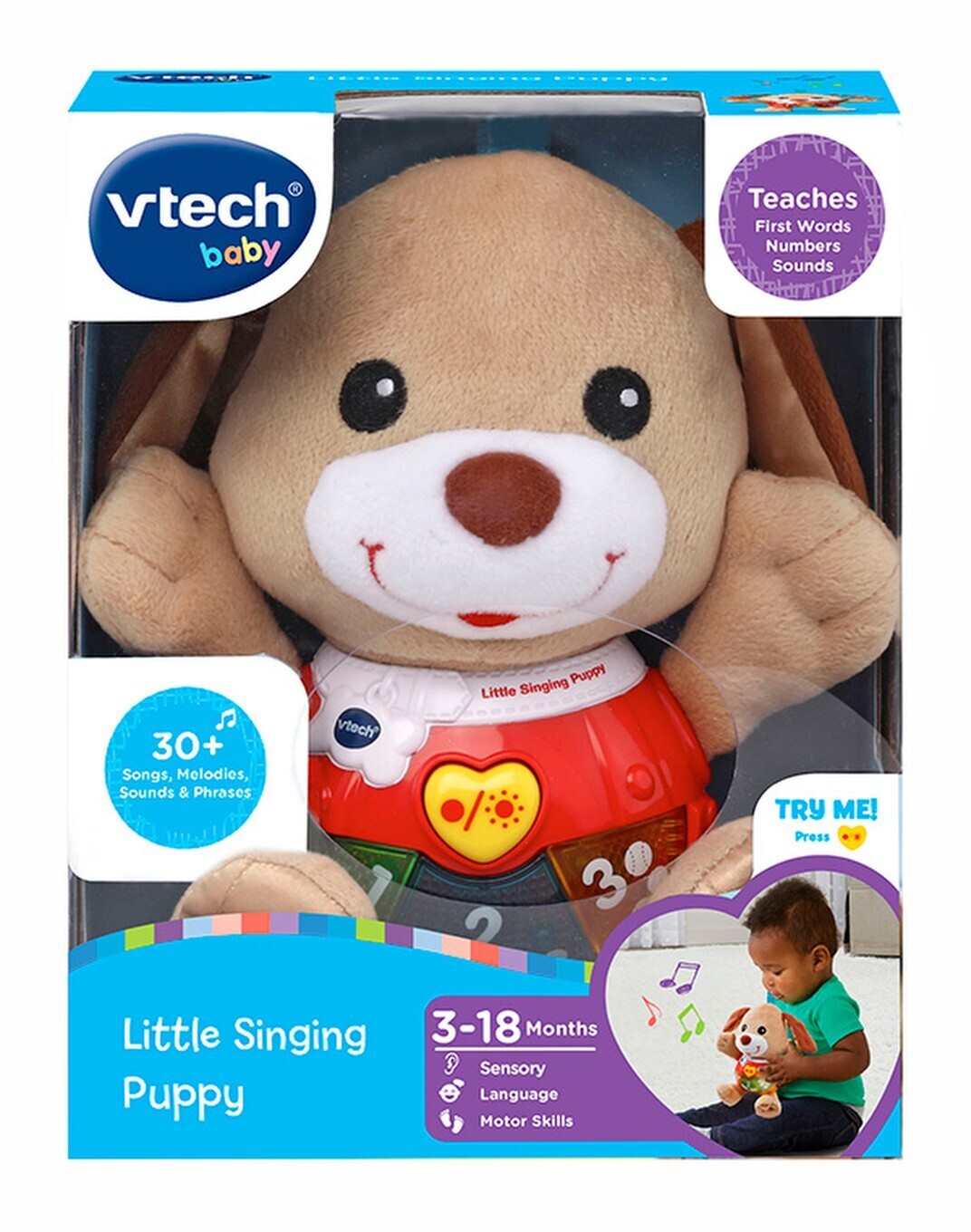 VTECH BABY LITTLE SINGING PUPPY - PINK OR BROWN ASSORTMENT