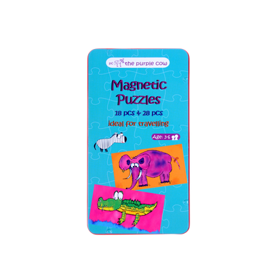 THE PURPLE COW TRAVEL TIN GAME - MAGNETIC PUZZLES - Toyworld Frankston