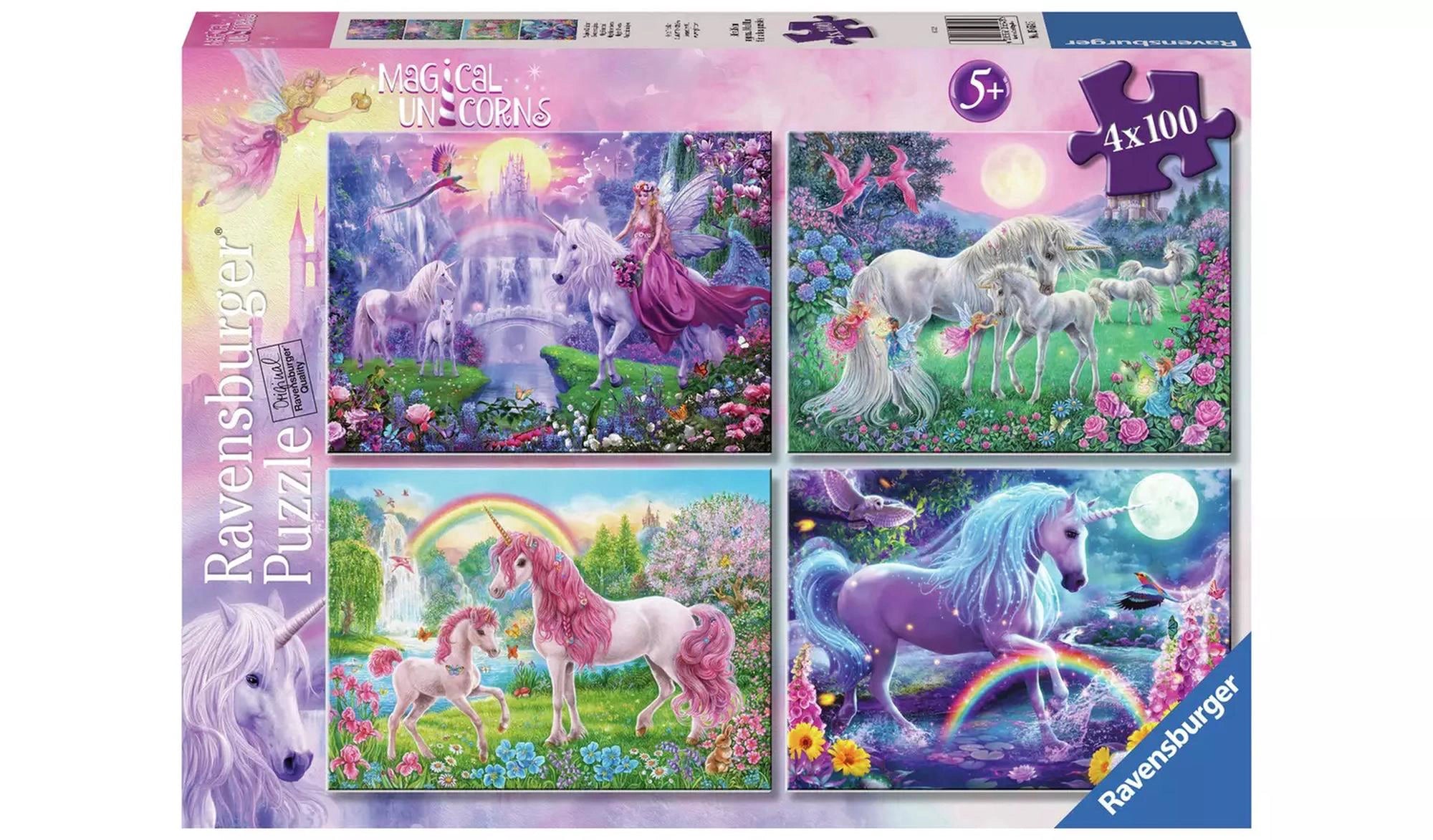 RAVENSBURGER - MAGICAL UNICORNS 4 X 100 PIECE PUZZLE