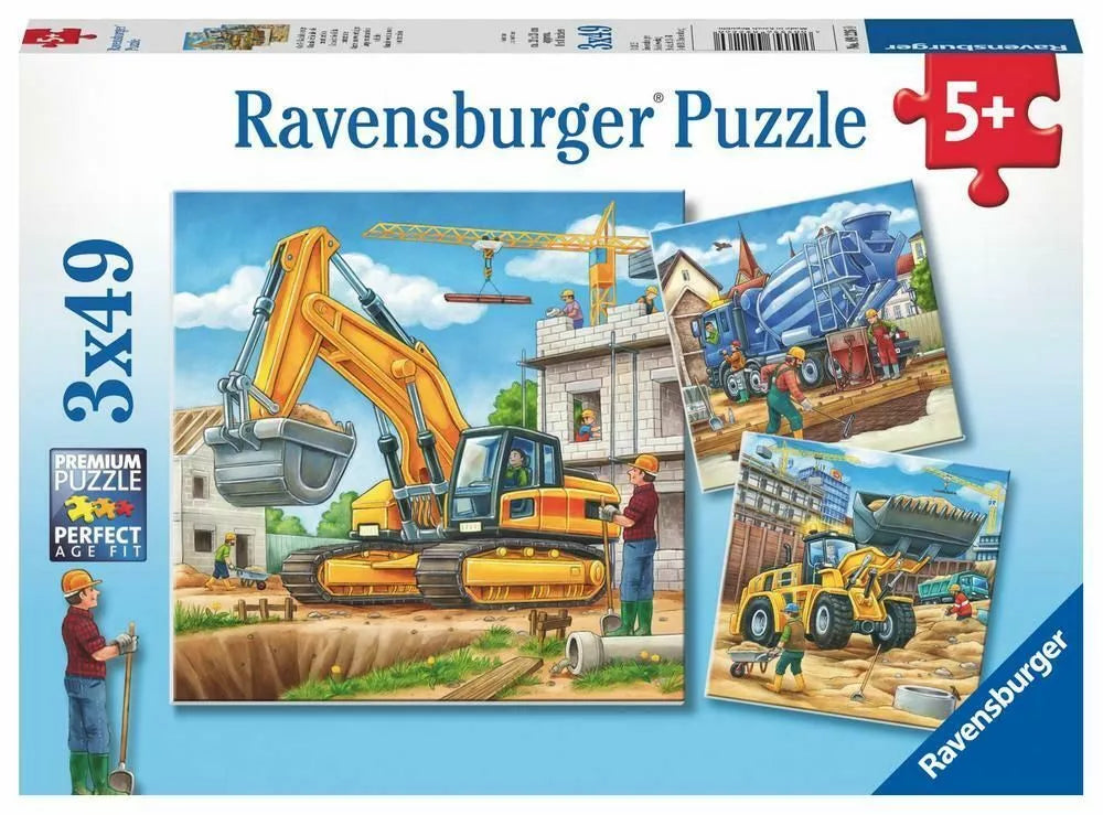 RAVENSBURGER - CONSTRUCTION VEHICLE 3X49 PIECE PUZZLE