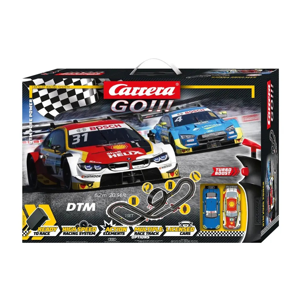 CARRERA GO!!! SLOT CAR SET 1:43 DTM PURE POWER 6.2M TRACK - Toyworld Frankston