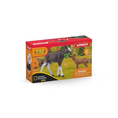 SCHLEICH - MOOSE & CALF WILDLIFE BOX