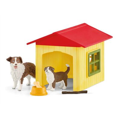 SCHLEICH - FRIENDLY DOG HOUSE PLAYSET - AUSTRALIAN SHEPARD AND PUP - Toyworld Frankston