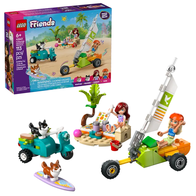 LEGO 42641 FRIENDS - SURFING DOGS AND SCOOTER ADVENTURE - Toyworld Frankston