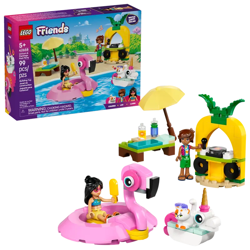 LEGO 42658 FRIENDS - UNICORN AND FLAMINGO POOL PARTY - Toyworld Frankston