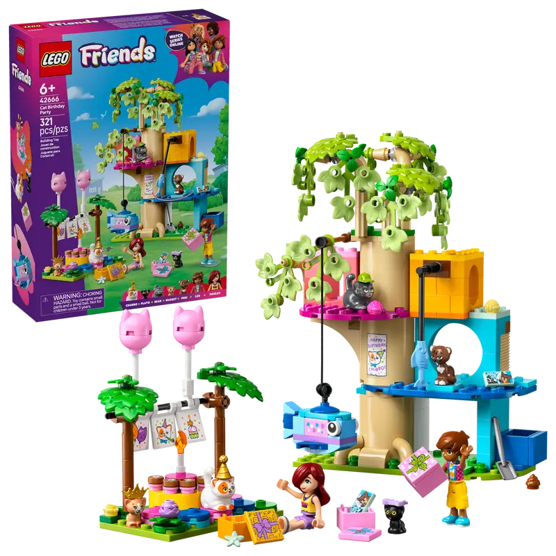 LEGO 42666 FRIENDS - CAT BIRHTDAY PARTY AND TREE HOUSE