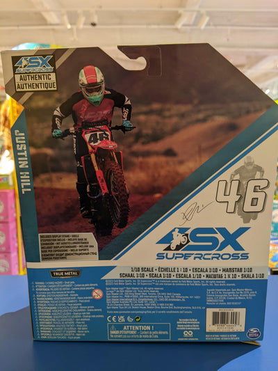 SUPERCROSS 1:10 DIE CAST COLLECTOR MOTORCYCLE - 46 JUSTIN HILL - Toyworld Frankston