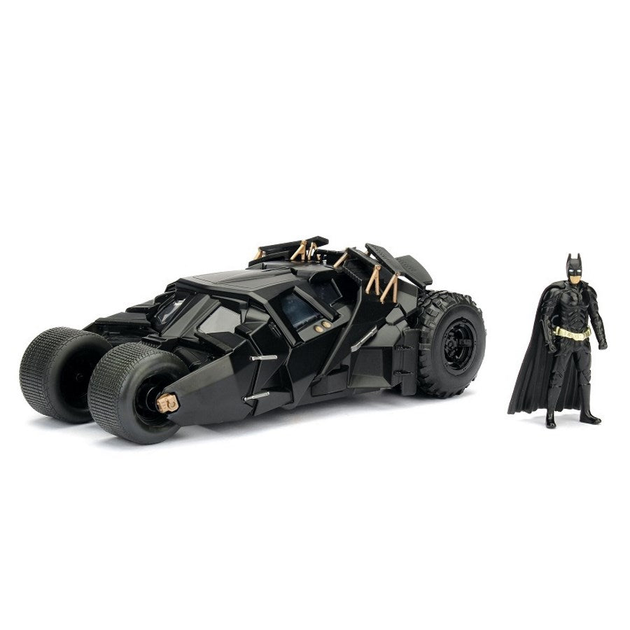 THE DARK KNIGHT (2008) - BATMAN & TUMBLER BATMOBILE (BLACK CAMO) 1/24TH SCALE FIGURE & DIE-CAST VEHICLE REPLICA SET