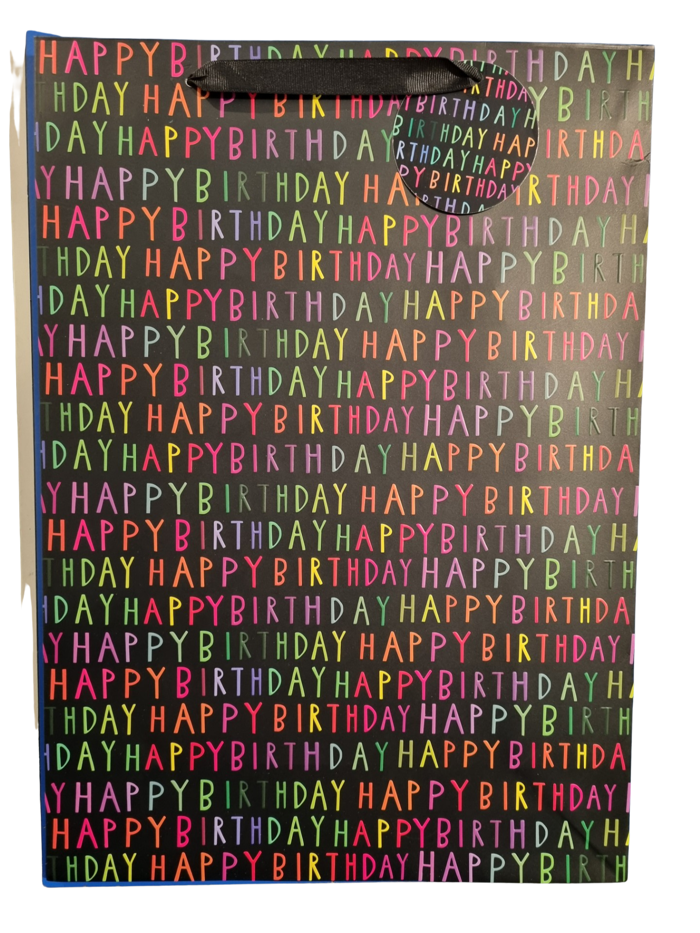 GIFT BAG LARGE - HAPPY BIRTHDAY 39220 - BLACK