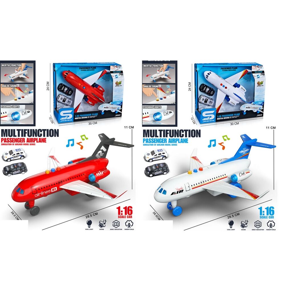 AIRPLANE FRICTION WITH 2 VEHICLES LIGHT AND SOUND - Toyworld Frankston