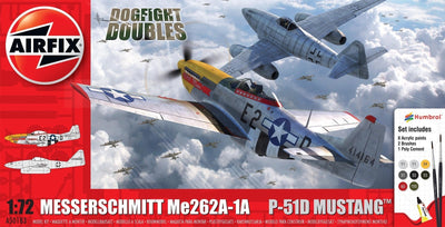 AIRFIX DOGFIGHT DOUBLES MESSERSCHMITT Me262A-1A & P-51D MUSTANG 1:72 - Toyworld Frankston