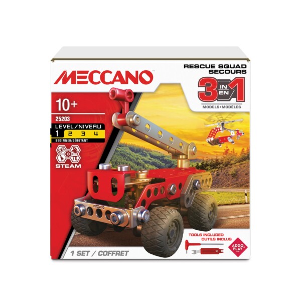 MECCANO  3 MULTI MODEL SET - RESCUE FORCE - Toyworld Frankston
