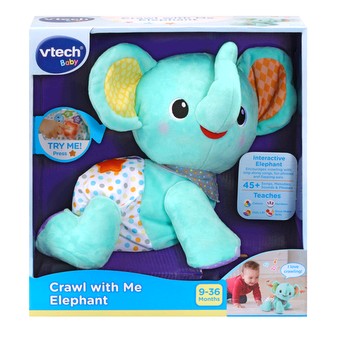 VTECH CRAWL W/ME ELEPHANT - BLUE - Toyworld Frankston