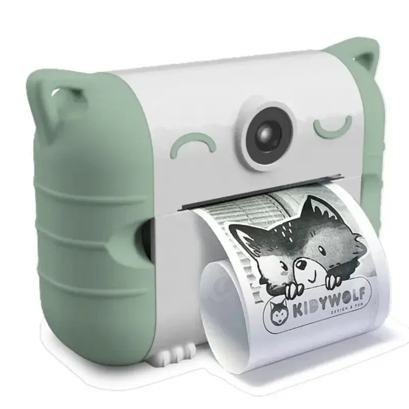 KIDYWOLF - KIDYPRINT KIDS CAMERA WITH THERMIC PRINTER - GREEN