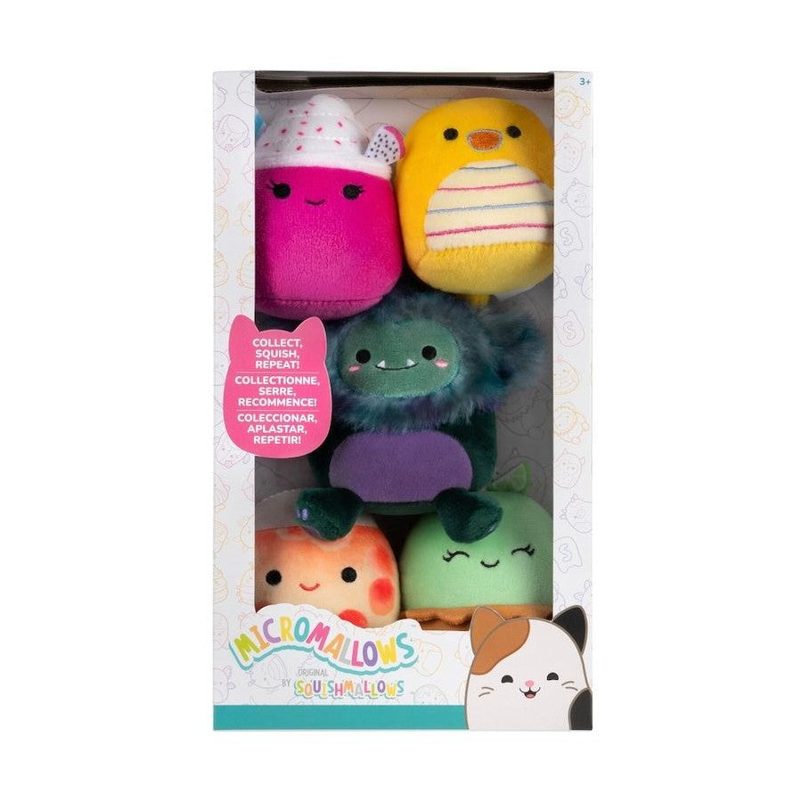 SQUISHMALLOWS MICROMALLOWS 2.5 INCH PLUSH 5 PACK - ADELLE, LARGO, NICOTA, JT, LEIF - Toyworld Frankston