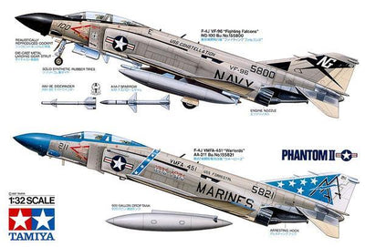 TAMIYA 1/32 SCALE MCDONNELL DOUGLAS F-4J PHANTOM II - Toyworld Frankston