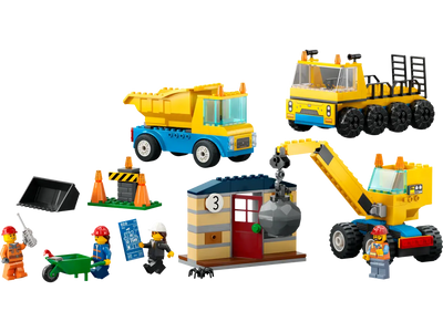 LEGO 60391 CITY - CONSTRUCTION TRUCKS AND WRECKING BALL CRANE - Toyworld Frankston